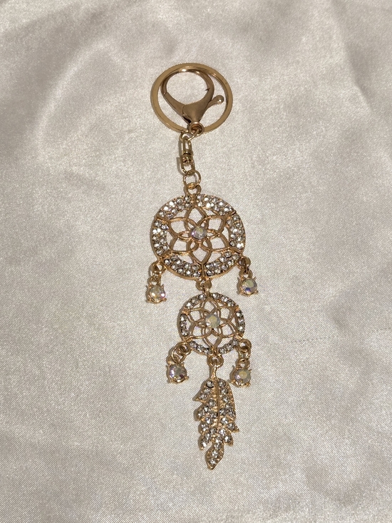 None Accessories - Rose Gold Dreamcatcher Crystal Bag Charm/Keychain NWOT